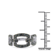 Bids.com 0.36 Carat Genuine Blue Diamond .925 Sterling Silver Ring Rings White Smoke size 6.00,size 7.00,size 8.00,size 9.00