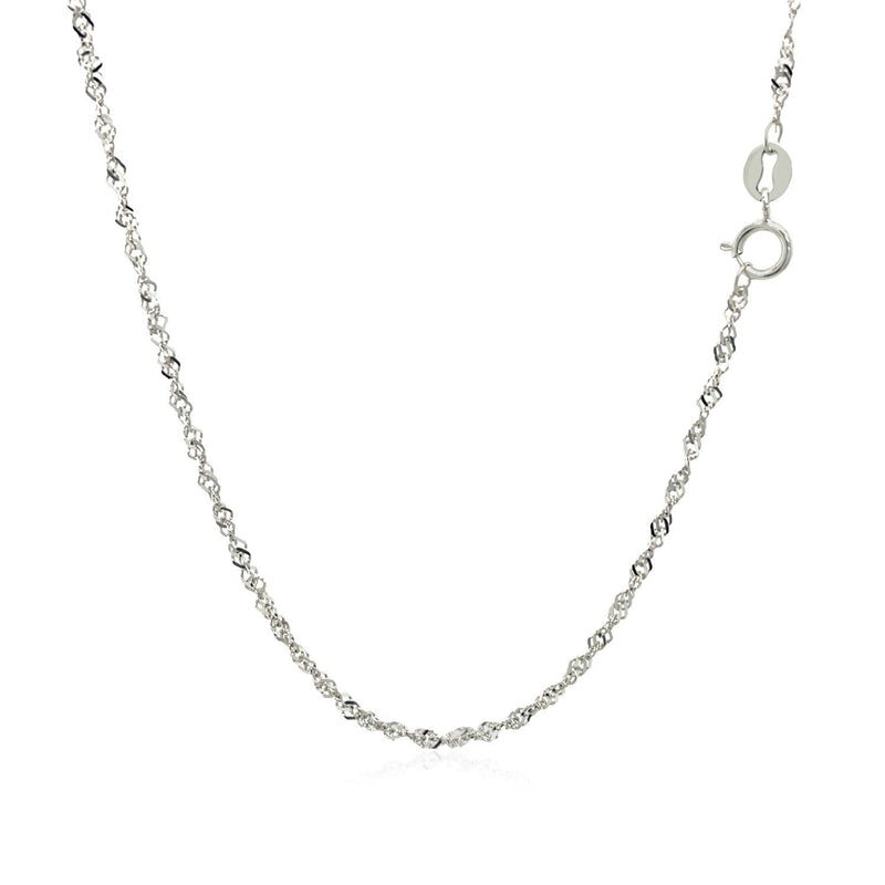 Bids.com 14k White Gold Singapore Chain 1.5mm Necklaces White Smoke 16 / White Gold,18 / White Gold,20 / White Gold,24 / White Gold