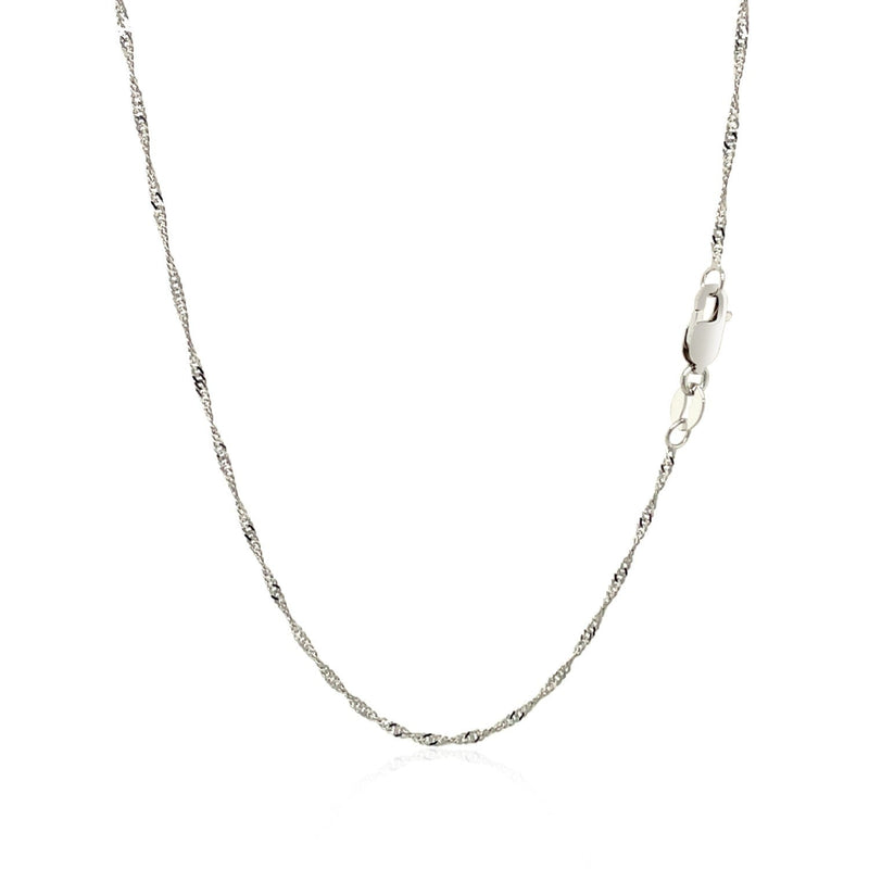 Bids.com 14k White Gold Singapore Chain 1.5mm Necklaces White Smoke 16 / White Gold,18 / White Gold,20 / White Gold,24 / White Gold