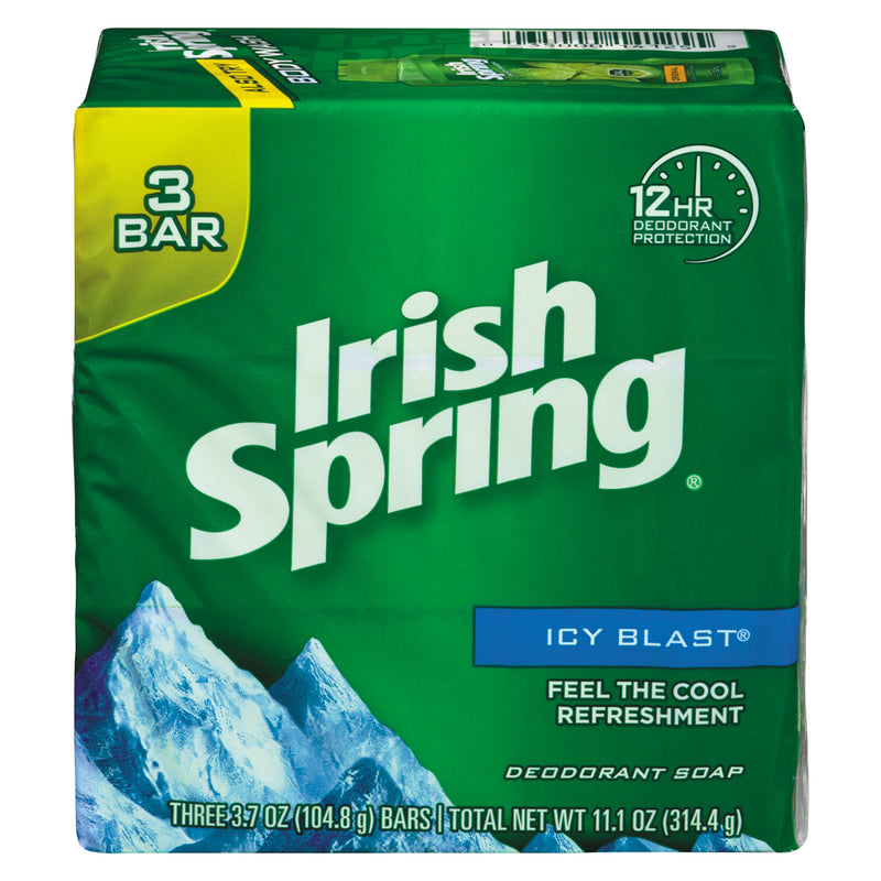 Irish Spring Irish Spring Deodorant Soap Icy Blast - 3 Bars X 3.75 Oz Bar Soap Forest Green