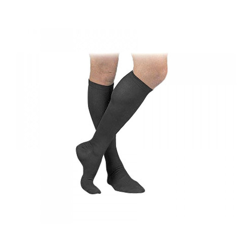 Jobst Jobst Compression Socks Activa Knee High X-Large Black Closed Toe, 1 Pair Medical White Smoke