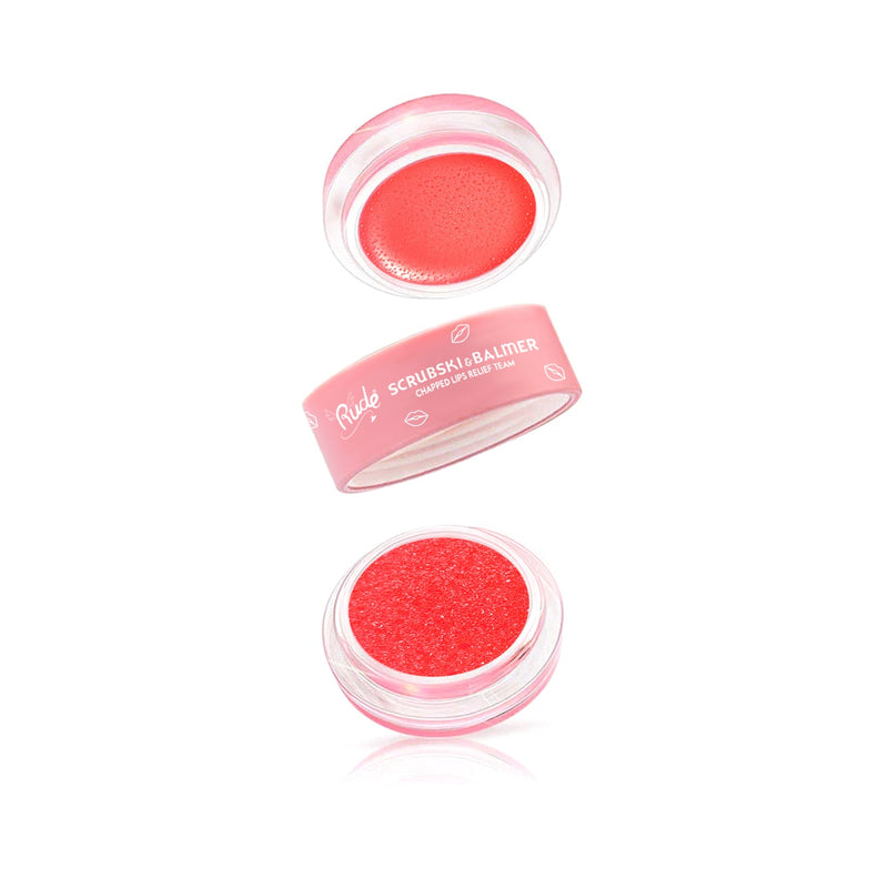 Rude Cosmetics Scrubski & Balmer Lip Exfoliator and Lip Balm Lip Balms & Treatments White Smoke Juicy Peach,Grapefruit,Fresh Mint,Orange