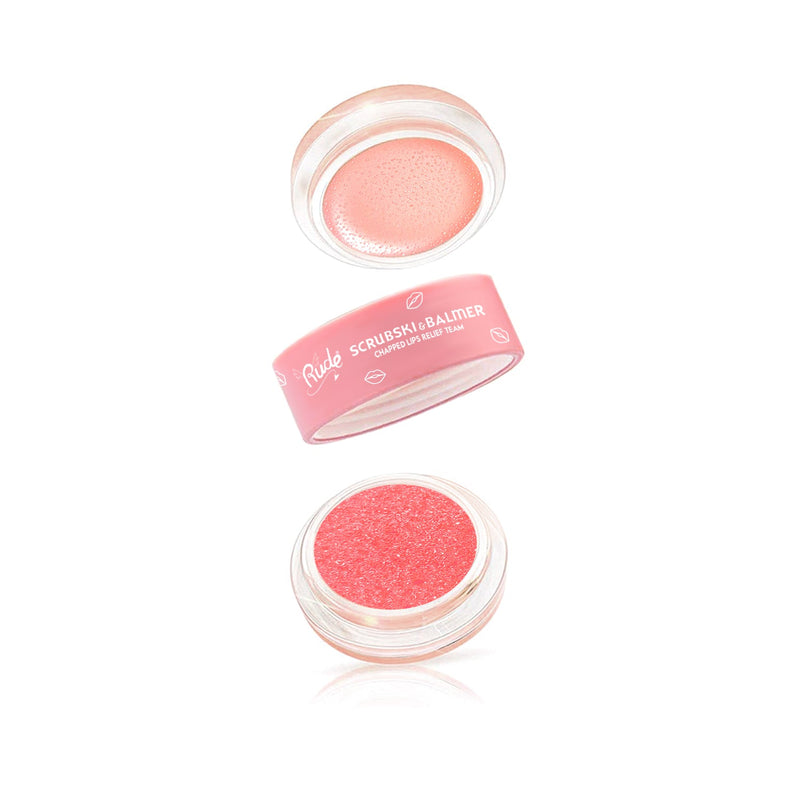 Rude Cosmetics Scrubski & Balmer Lip Exfoliator and Lip Balm Lip Balms & Treatments White Smoke Juicy Peach,Grapefruit,Fresh Mint,Orange