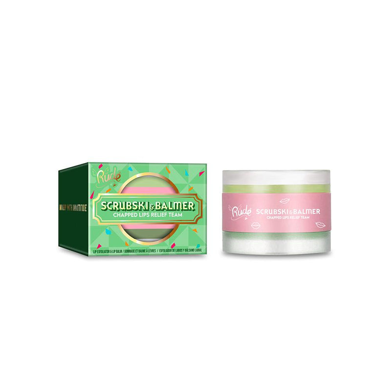 Rude Cosmetics Scrubski & Balmer Lip Exfoliator and Lip Balm Lip Balms & Treatments White Smoke Fresh Mint