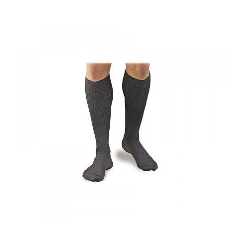 Activa Activa Mens Microfiber Pinstripe Dress Socks 20 30 mmHg Black Socks White Smoke