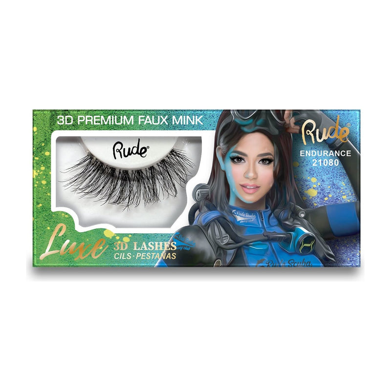 Rude Cosmetics Luxe 3D Lashes | Premium 3D Eyelashes False Lashes Dark Slate Gray Endurance