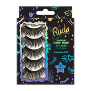 Rude Cosmetics Essential Faux Mink 3D Lashes 5 Multi-Pack False Eyelashes Gray Outspoken