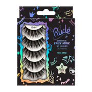 Rude Cosmetics Essential Faux Mink 3D Lashes 5 Multi-Pack False Eyelashes Gray Chic