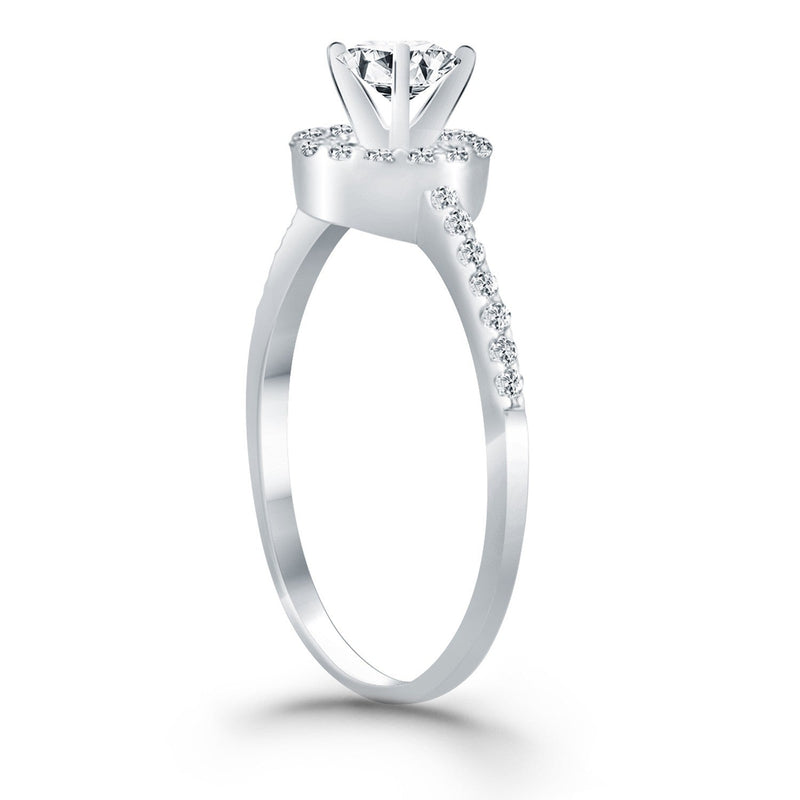 Bids.com 14k White Gold Diamond Halo Collar Engagement Ring Rings White Smoke 4 / White Gold,4.5 / White Gold,5 / White Gold,5.5 / White Gold,6 / White Gold,6.5 / White Gold,7 / White Gold,7.5 / White Gold,8 / White Gold,8.5 / White Gold,9 / White Gold