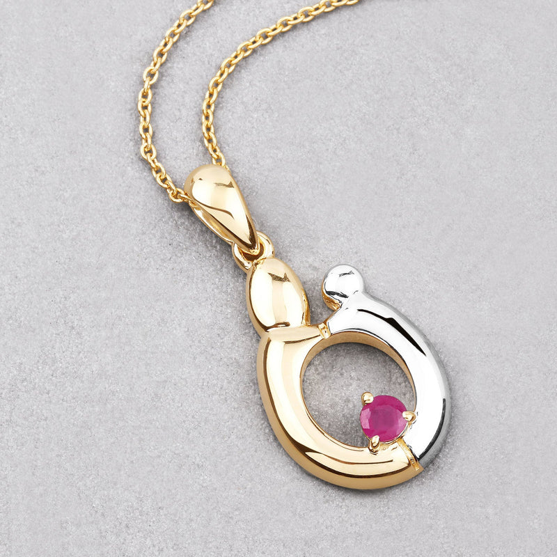 Bids.com 0.20 Carat Genuine Ruby .925 Sterling Silver Pendant Pendants Light Gray size 18.00