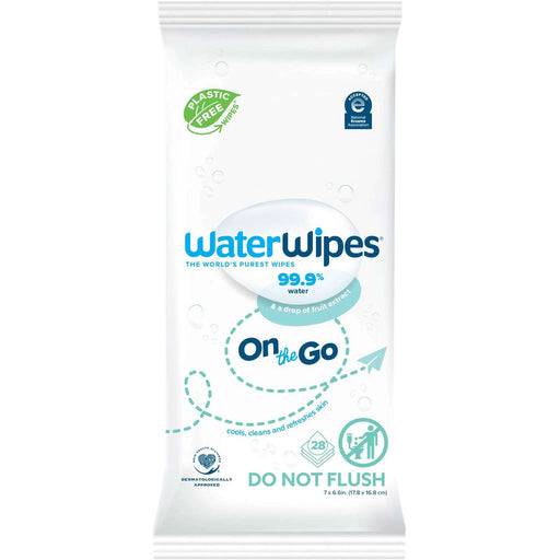 WaterWipes WaterWipes Sensitive+ On The Go Wipes 3-In-1  Unscented & Hypoallergenic 28 Ct Baby Wipes White Smoke