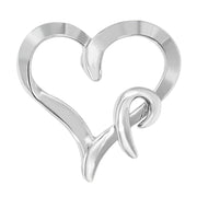 Bids.com .925 Sterling Silver Heart Shaped Pendant Necklace Necklaces White Smoke White.Sterling Silver / 18