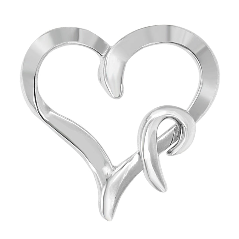 Bids.com .925 Sterling Silver Heart Shaped Pendant Necklace Necklaces White Smoke White.Sterling Silver / 18