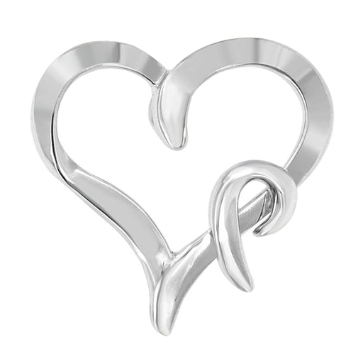 Bids.com .925 Sterling Silver Heart Shaped Pendant Necklace Necklaces White Smoke White.Sterling Silver / 18