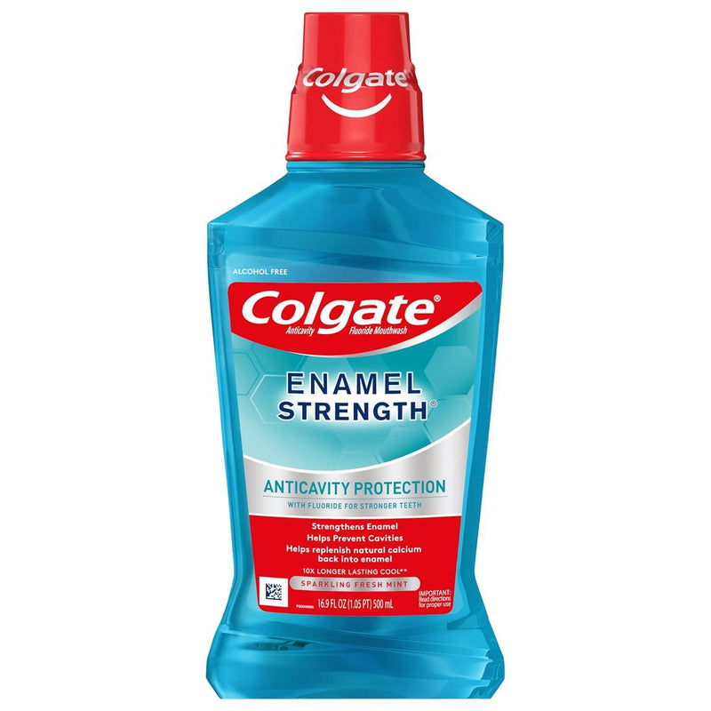 Colgate Colgate Enamel Health Anticavity Fluoride Mouthwash, Sparkling Fresh Mint, 16.9 Fl Oz Mouthwash White Smoke