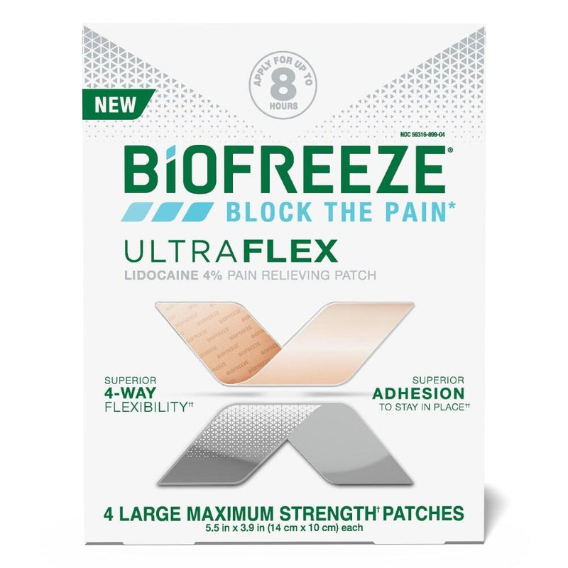 Biofreeze Biofreeze UltraFlex Large Maxium Strength Lidocaine Patches Personal Care White Smoke