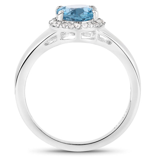 Bids.com 2.13 Carat Genuine London Blue Topaz and White Topaz .925 Sterling Silver Ring Rings White Smoke size 6.00,size 7.00,size 9.00,size 8.00,size 5.00