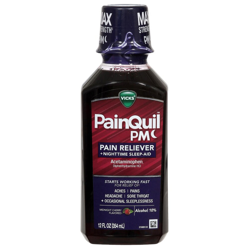 Vicks Vicks® Pain Reliever + Nighttime Sleep Aid – Midnight Cherry - 12 Fl Oz Personal Care White Smoke