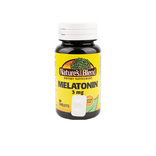 Nature's Blend Nature's Blend Melatonin 3 mg – Sleep Support (60 Tablets) Vitamins & Supplements Lavender