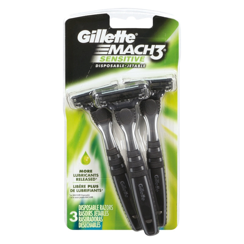 Gillette Gillette Mach3 Sensitive Men's Disposable Razors - 3ct Razor Blades Dark Slate Gray