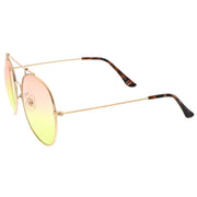 zeroUV Retro Indie Oversize Gradient Lens Aviator Sunglasses A942 White Smoke Gold Orange Yellow,Silver Blue Yellow,Gold Pink Purple,Silver Purple Pink,Black Brown Gradient