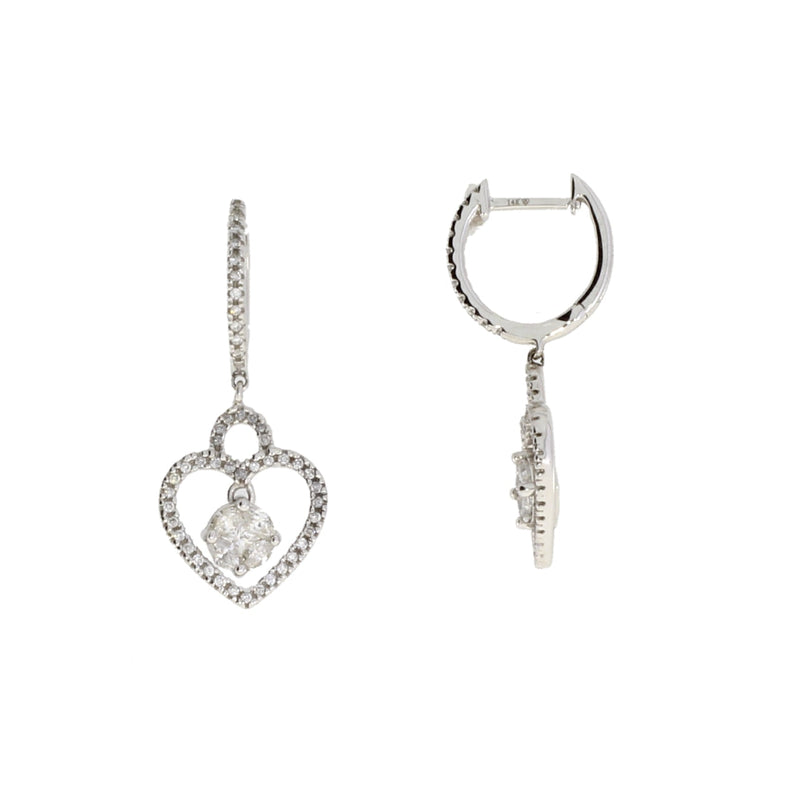 Bids.com .50ct Diamond Dangle Earrings 14KT White Gold Earrings White Smoke