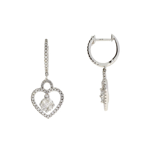Bids.com .50ct Diamond Dangle Earrings 14KT White Gold Earrings White Smoke