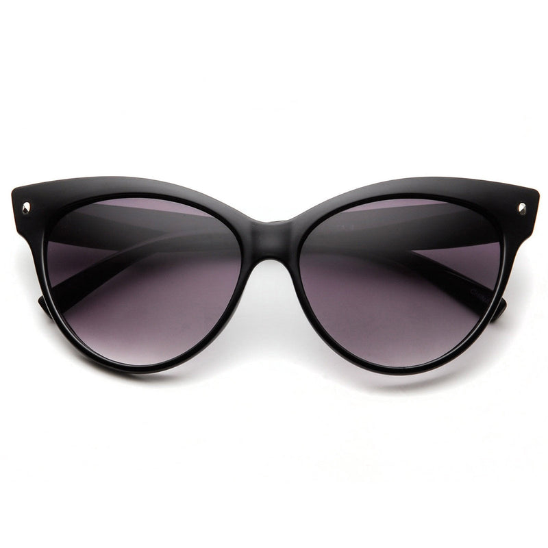 zeroUV High Pointed Tip Inset Frame Oversize Cat Eye Sunglasses 8462 Sunglasses White Smoke Shiny Black,Tortoise,Creme,Red,Yellow Tortoise,Grey Tortoise,Crazy Tortoise,Brown,Gold Tortoise,Green,Matte Black,Purple Stripe,White Amber,Blue / Lavender,Pink / Amber