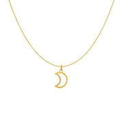Bids.com 14k Yellow Gold Necklace with Moon Necklaces White Smoke 18 / Yellow Gold