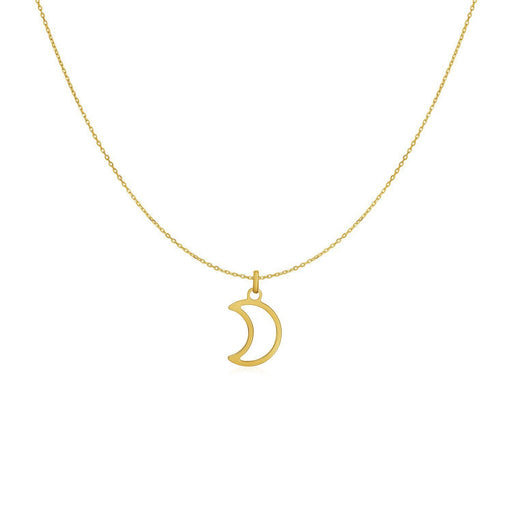 Bids.com 14k Yellow Gold Necklace with Moon Necklaces White Smoke 18 / Yellow Gold