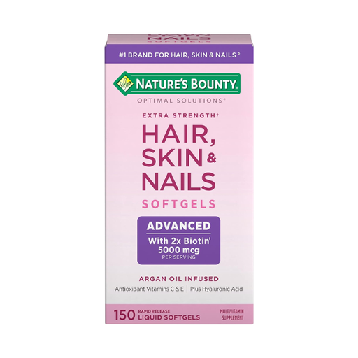 Nature's Bounty Nature's Bounty Optimal Solutions Hair, Skin & Nails, Extra Strength, Rapid Release Liquid Softgels Vitamins & Supplements Misty Rose