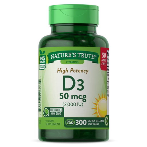 Nature's Truth Nature's Truth High Potency Vitamin D3 2000 IU Quick Release Softgels Vitamins & Supplements White Smoke