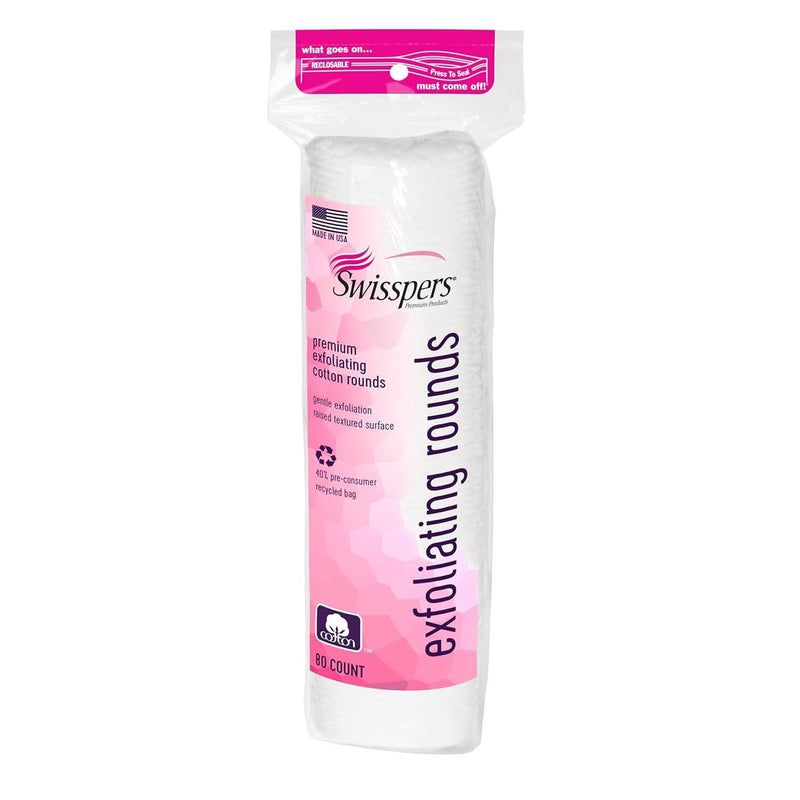 Swisspers Swisspers Premium Exfoliating Cotton Rounds 80 Ea Cotton Balls White Smoke