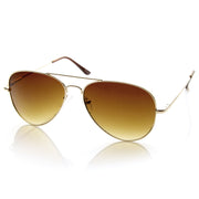 zeroUV Large Premium Metal Aviator Sunglasses W/ Spring Temples 1377 Sunglasses White Smoke Gold Amber,Gold Mirror,Gold Green,Gold Brown