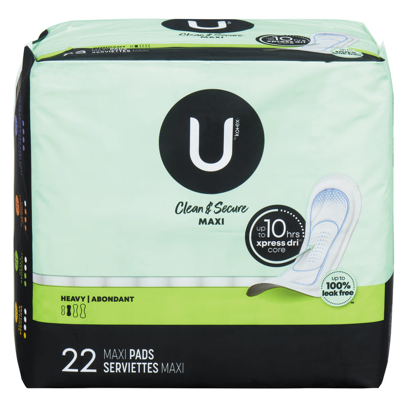 U by Kotex U by Kotex Security Maxi Pads, Heavy Flow, Long, Unscented Personal Care Light Gray