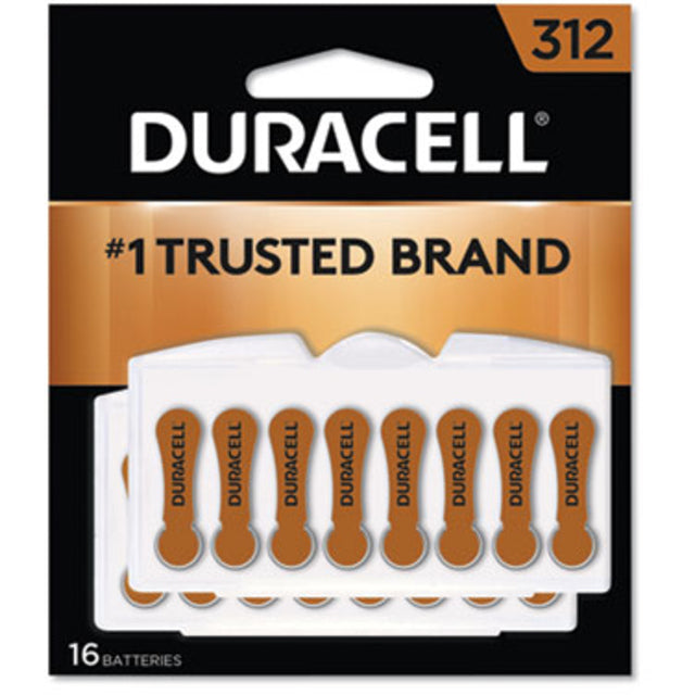 Duracell Duracell Size 312 Hearing Aid Batteries - 16 Pack - Easy-Fit Tab Batteries Black