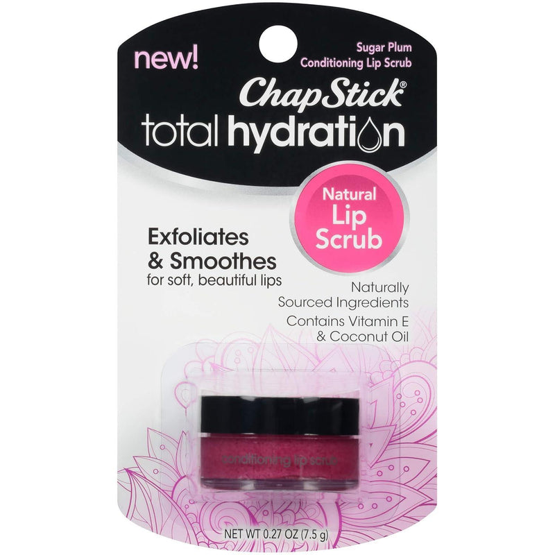 ChapStick Total Hydration ChapStick Total Hydration Natural Conditioning Lip Scrub, Exfoliator Sugar Plum Scrubs Lavender