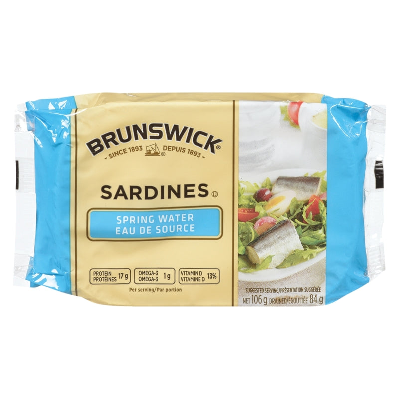 Brunswick Brunswick Sardine Fillets In Spring Water No Salt Added 3.75 Oz Seafood Khaki