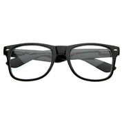 zeroUV Retro Clear Lens Nerd Geek Horned Rim Glasses 2873 Glasses White Smoke Black