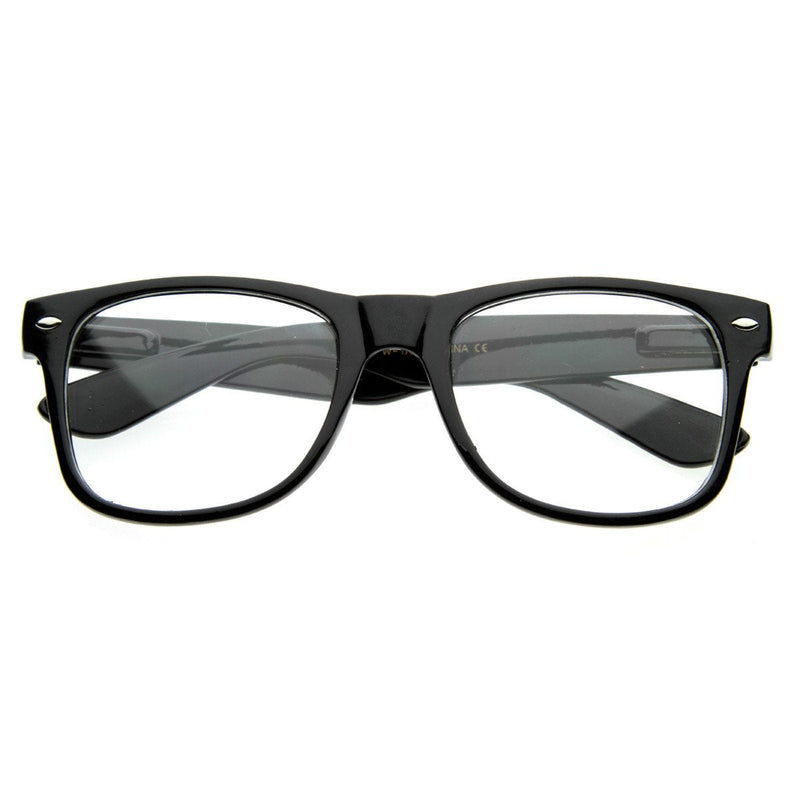 zeroUV Retro Clear Lens Nerd Geek Horned Rim Glasses 2873 Glasses White Smoke Black