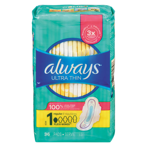 Always Always Ultra Thin Pads - Regular Size 1 Wings Health & Beauty Light Sea Green