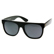 zeroUV Hipster Super Flat Top Retro Horned Rim Sunglasses 8066 Sunglasses White Smoke Shiny Black,White,Red,Tortoise,Matte Black,Dark Grey,Light Grey,Rubber Matte Black,Clear Mirror