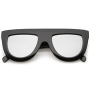 zeroUV Oversize Retro Modern Flat Top Mirrored Lens Sunglasses C275 Sunglasses Lavender Black Silver Mirror