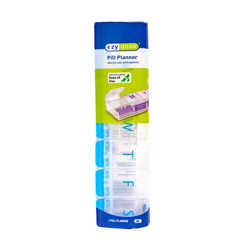 Ezy Dose Ezy Dose Weekly Push Button Pill Planner XL 67571 Pillbox White Smoke