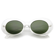 zeroUV Retro 1990's Fashion Oval Clout Goggle Sunglasses 51mm C381 Sunglasses White Smoke Clear Green