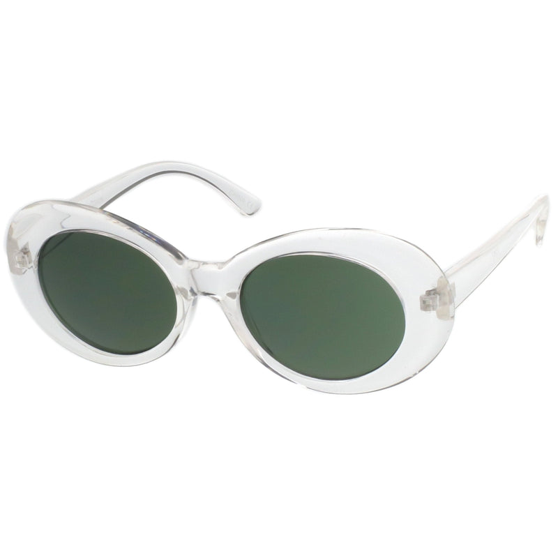 zeroUV Retro 1990's Fashion Oval Clout Goggle Sunglasses 51mm C381 Sunglasses White Smoke Black Smoke,White Smoke,Tortoise Smoke,Clear Green,Red Smoke,White / Smoke,White / Smoke (2-pack)