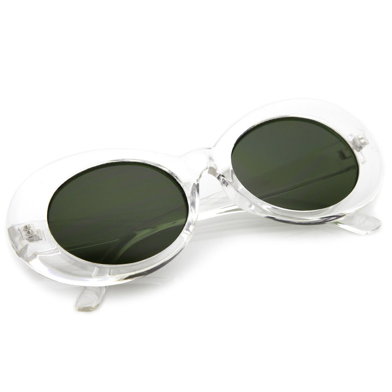 zeroUV Retro 1990's Fashion Oval Clout Goggle Sunglasses 51mm C381 Sunglasses White Smoke Black Smoke,White Smoke,Tortoise Smoke,Clear Green,Red Smoke,White / Smoke,White / Smoke (2-pack)