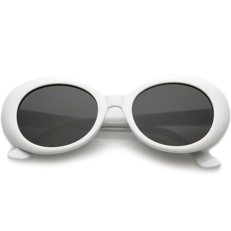 zeroUV Oversize Retro Tapered Arms Clout Goggle Oval Sunglasses 53mm C383 Sunglasses White Smoke White Smoke