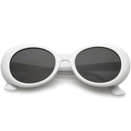 zeroUV Oversize Retro Tapered Arms Clout Goggle Oval Sunglasses 53mm C383 Sunglasses White Smoke White Smoke