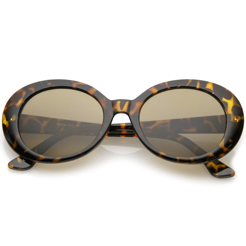 zeroUV Oversize Retro Tapered Arms Clout Goggle Oval Sunglasses 53mm C383 Sunglasses White Smoke Tortoise Brown